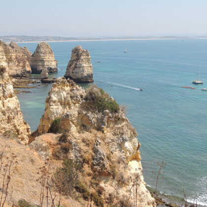 Praia de Marinha, a few km away