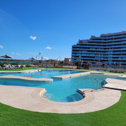 View on the building from the swimming pool